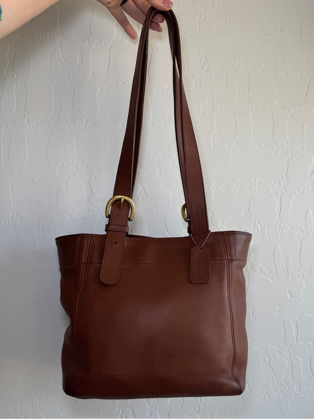 Vintage Coach Soho Buckle Bag 4157 British Tan Brown Leather Tote Shoulder Bag
